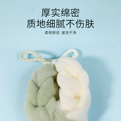 Long Bath Sponge Scrubber, Bubble Bath Ball, Comfortable Bathing Flower Ball, Exfoliating and Skin-Softening