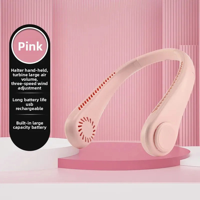 new style cooling usb charging fan portable outdoor small fan hanging neck mini bladeless fan hanging neck