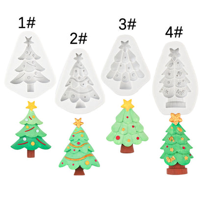 Christmas Tree Chocolate Silicone Mold Christmas Decoration Flip Cake Mold Pine Tree Christmas Tree Cookie Baking Mold