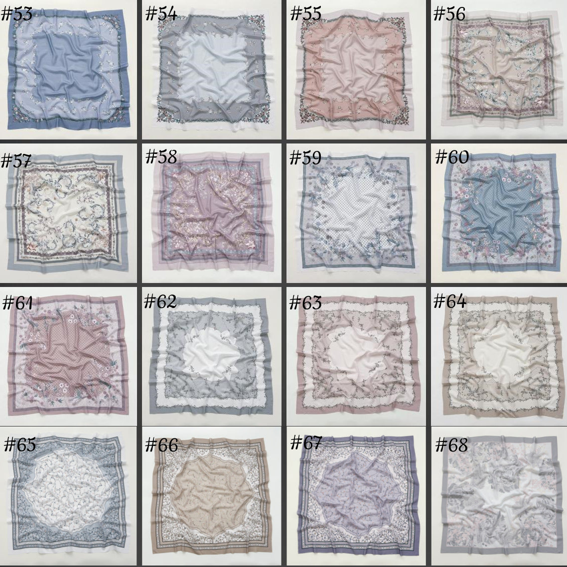 Cross-Border New Product Voile Print 110 Square Scarf Classic Lace Scarf Turban Malaysian Shawl