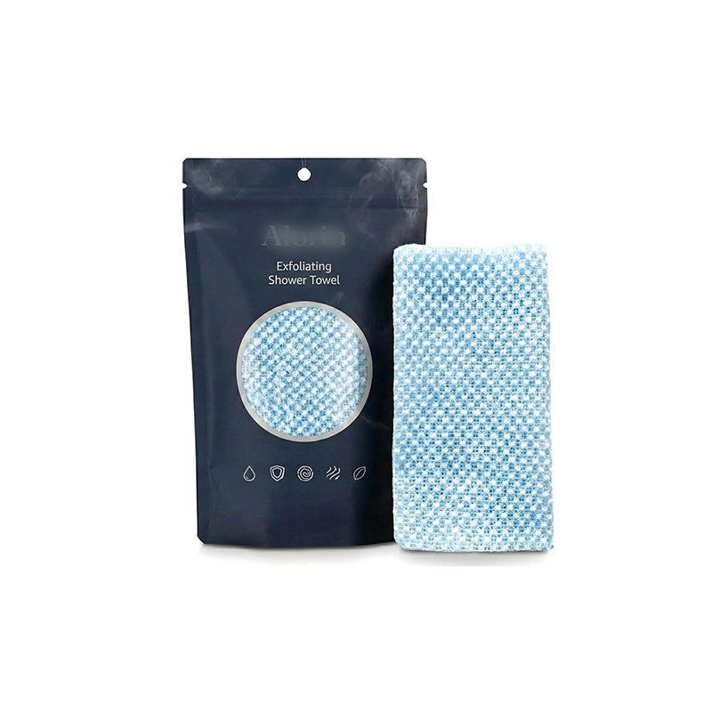 Exfoliating Shower Towel Cleanses, Smooths, and Cares for the Skin