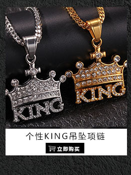 Gu Meng New Product Small Prickly Head Cartoon Hip Hop Men's Necklace Pendant European and American Street Fashion Brand Zircon Pendant