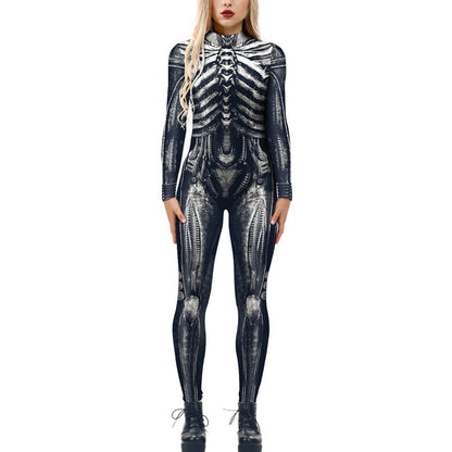 European and American New funny long-sleeved Halloween jumpsuit