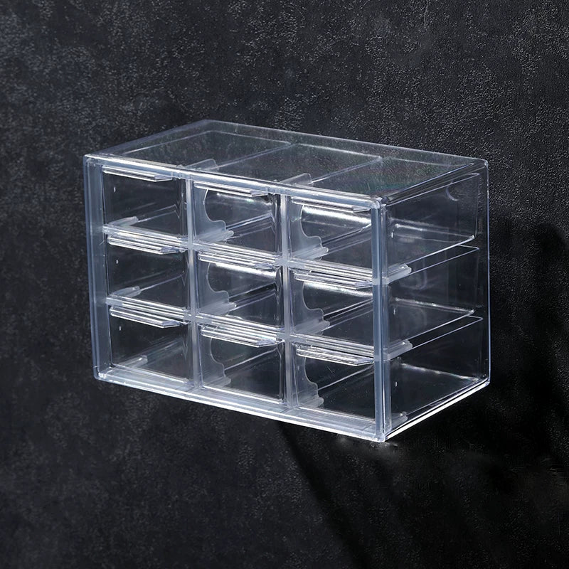 Desktop Wall Hanging Storage Box with Transparent Acrylic Cosmetics Bathroom Stationery Station Kitchen Storage Rack Bedside