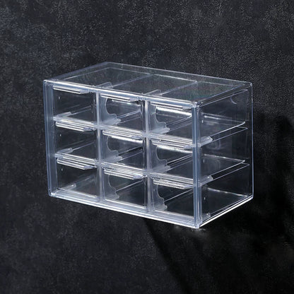 Desktop Wall Hanging Storage Box with Transparent Acrylic Cosmetics Bathroom Stationery Station Kitchen Storage Rack Bedside