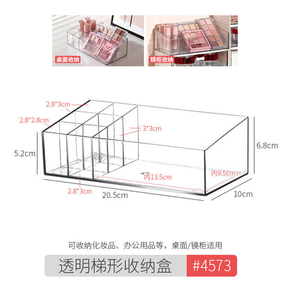 Transparent Storage Box Cosmetics Organizer Desktop Lipstick Makeup Brush Skin Care Product Pen Holder Makeup Box Storage Shelf