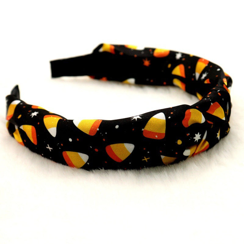 Cross-border wholesale Amazon Halloween pumpkin knotted hairband high cranial top headband hairpin high sense hair cave hair accessories
