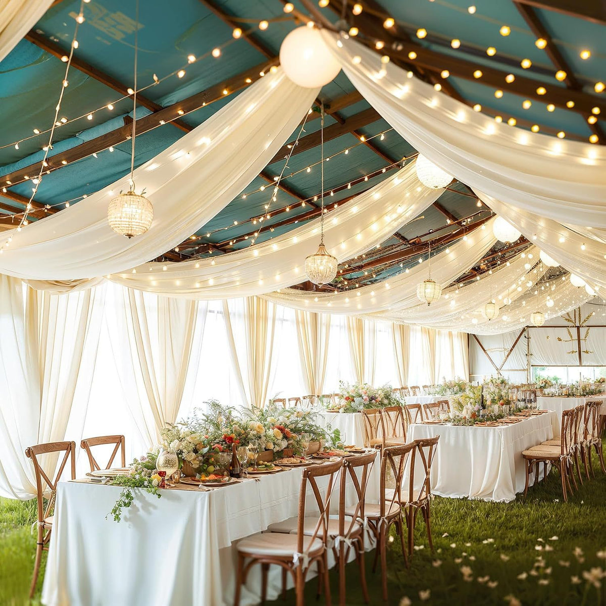 Wedding gauze curtain white gauze cross-border outdoor gauze curtain scene background decoration party wedding gauze wedding arch