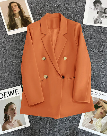 Orange Suit Jacket Women's 2025 Spring and Autumn New Korean High-end Temperament Popular Suit 22 Colors