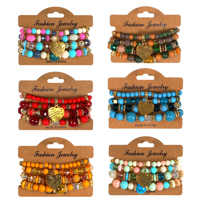 European and American Cross-Border Hot-Selling New Bohemian Bracelets Creative Tassel Multi-Layer Beaded Bracelets Fashion Jewelry