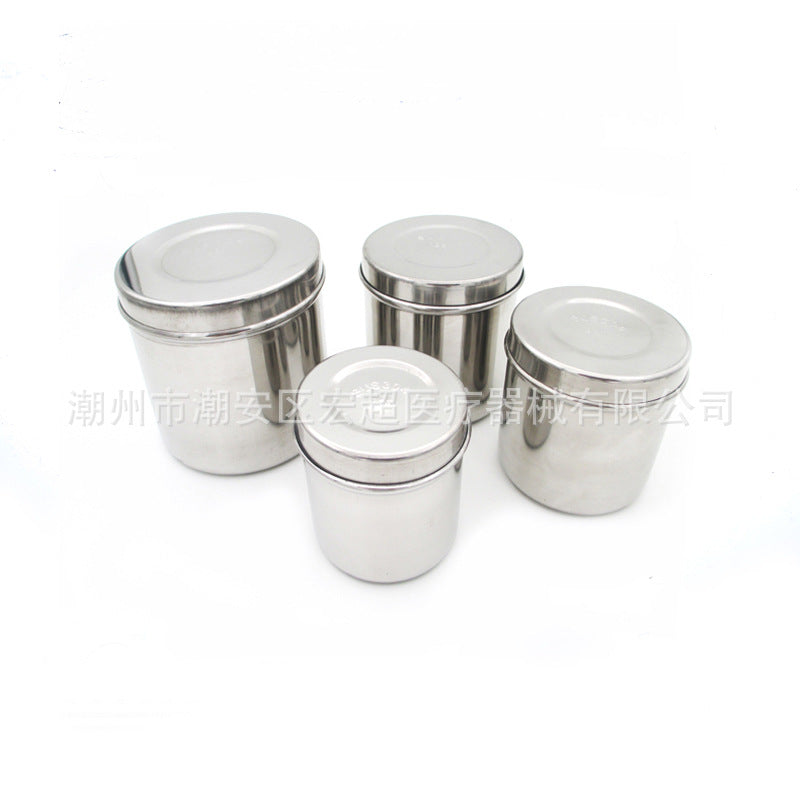 Processing and Customization 304 Stainless Steel Ointment Tank, Anti-Iodine Ointment Tank, Pattern Embroidered Cotton Ball Tank, Dressing Gauze Tank
