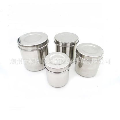Processing and Customization 304 Stainless Steel Ointment Tank, Anti-Iodine Ointment Tank, Pattern Embroidered Cotton Ball Tank, Dressing Gauze Tank