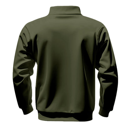 Cross-Border American Style Autumn and Winter Heavyweight Fleece Long-Sleeve Men's Sweatshirt with Half-Zip, Loose Fit, Stand Collar, Pullover Men's Sweatshirt