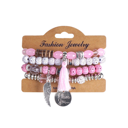 European and American Cross-Border Hot-Selling New Bohemian Bracelets Creative Tassel Multi-Layer Beaded Bracelets Fashion Jewelry