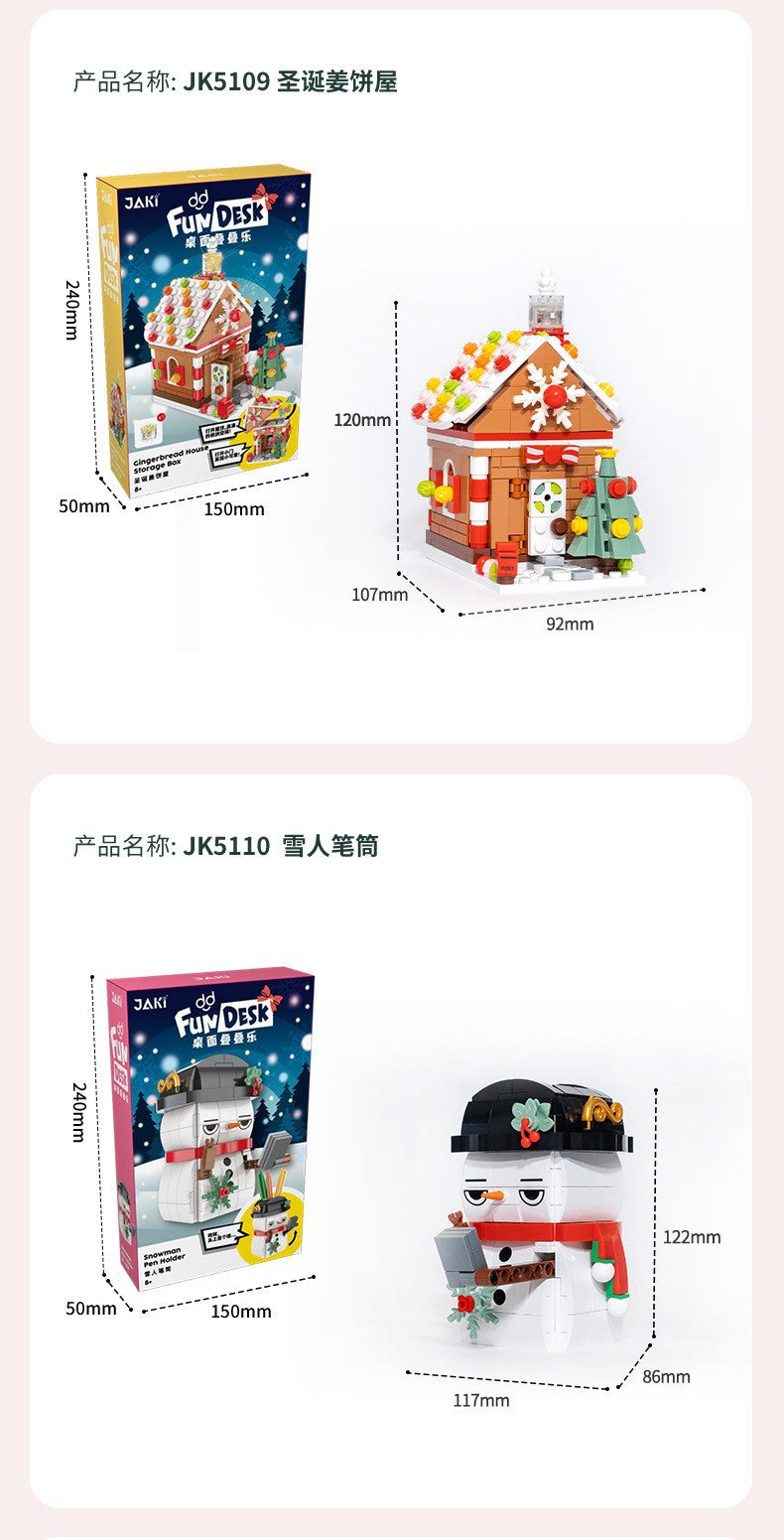 [Free Shipping] Genuine Jiaqi 1302 Colorful Christmas Tree Building Blocks Rotating Music Box Chinese Christmas Building Blocks Gift