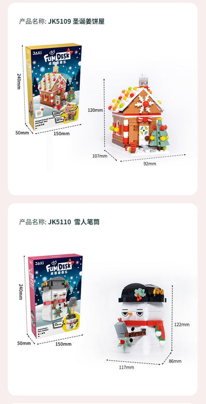 [Free Shipping] Genuine Jiaqi 1302 Colorful Christmas Tree Building Blocks Rotating Music Box Chinese Christmas Building Blocks Gift