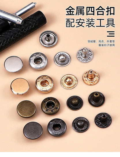 Down jacket button coat metal button frock coat cat coat double stainless steel snap button 655 button