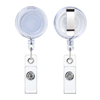 Transparent Easy Pull Buckle Doctor Nurse Breast Card Certificate Card Case Anti-loss Clip Buckle Meal Card Work Card Transparent Color Retractable Buckle