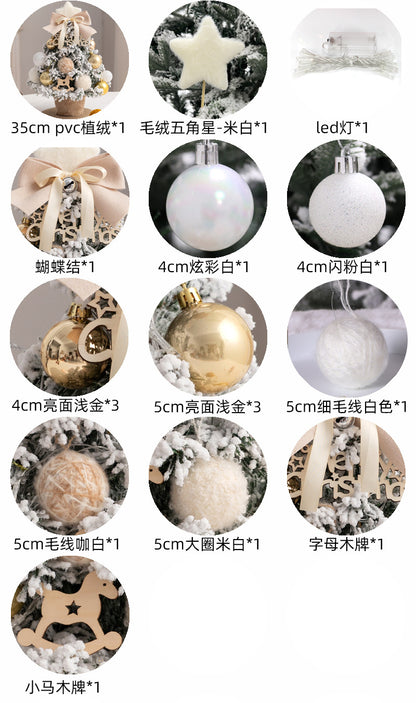 Christmas tree new desktop christmas tree pvc with lights christmas tree mini diy christmas decoration flocking