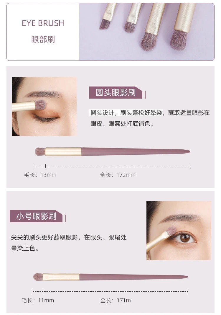 Cangzhou Little Purple Potato Makeup Brush Set Loose Powder Brush Eyeshadow Brush Foundation Brush Portable Beauty Brush Makeup Tools