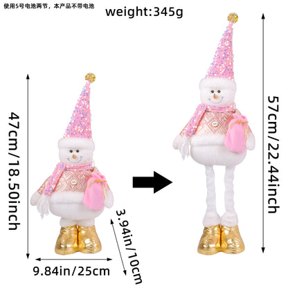 A variety of Christmas standing telescopic doll hotel window Christmas snowman elk doll decorative ornaments
