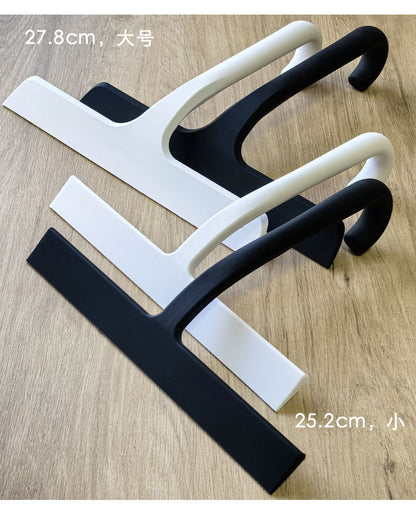 Silicone Glass Wiper with Inverted Hook, Black Silicone Window Cleaning Tool, Two Sizes Available