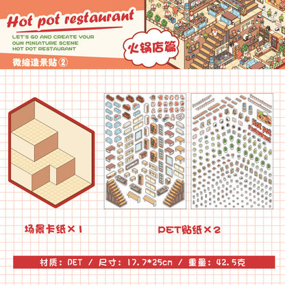 Language idle pet miniature landscaping cute sticker book freeze frame happy series three-dimensional fun landscaping 18 posting paper