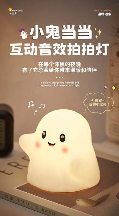 Halloween Little Ghost Night Light Silicone Tap Lamp Small Bedside Lamp Atmosphere Lamp Wholesale Holiday Atmosphere Lamp