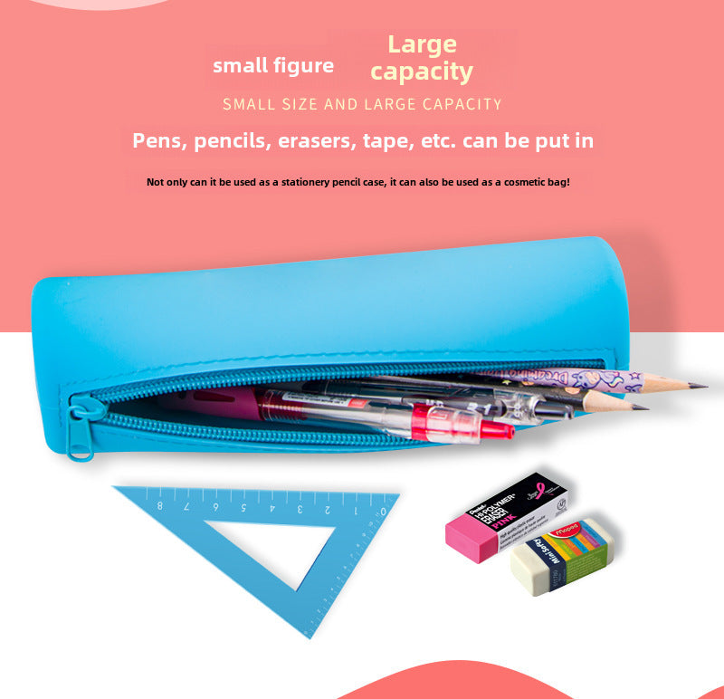 Round Silicone Bag Large Capacity Travel Multi-Purpose Toiletries Storage Bag Stationery Cosmetic Storage Box Storage