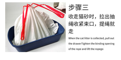 Disposable Cat Litter Bags for Smart Cat Litter Boxes, Large Garbage Bags, Extra Thick, Portable Waste Collection