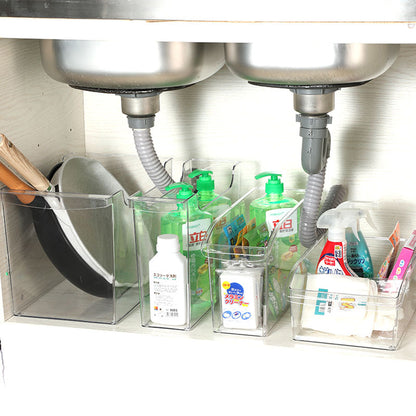 Desktop Storage Box Narrow Long Slim High Gap Transparent Acrylic Snack Kitchen Mirror Cabinet File Bathroom Cosmetics