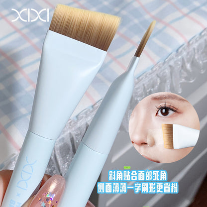 Xixi Flat Foundation Brush Ultra-Thin Flat Head Angled Makeup Brush That Doesn'T Absorb Product Concealer Makeup Brush Beauty Tool for Setting Makeup