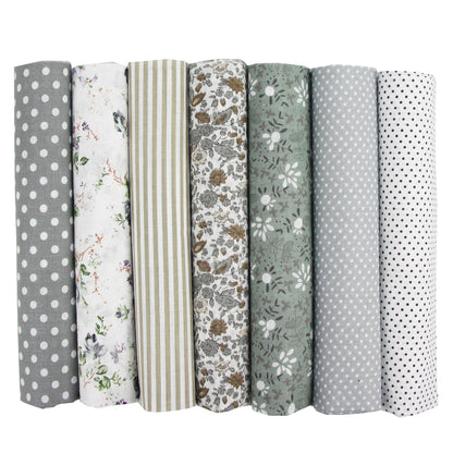 7 Color Patchwork Cloth Group Plain Flower Cloth Broken Plaid Dot DIY Cotton Small Fresh Plant Printing Cloth