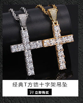 Gu Meng New Product Small Prickly Head Cartoon Hip Hop Men's Necklace Pendant European and American Street Fashion Brand Zircon Pendant
