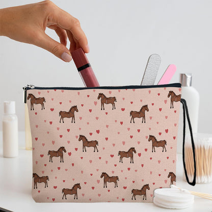 New Temu Pony Makeup Bag, Home Zipper Toiletry Bag, Women's Lipstick Makeup Bag, Multi-Functional Storage Bag