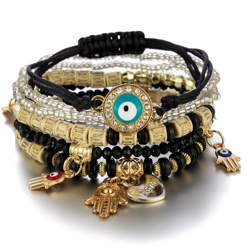 European and American Cross-Border Hot-Selling New Bohemian Bracelets Creative Tassel Multi-Layer Beaded Bracelets Fashion Jewelry