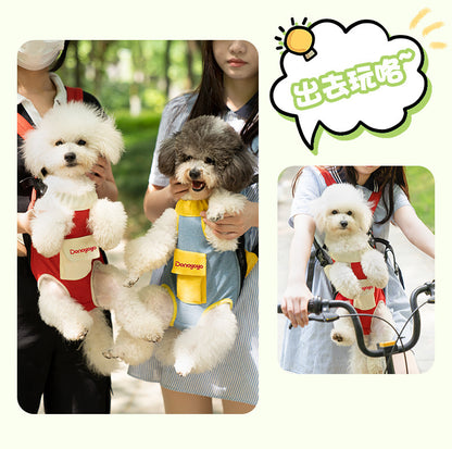 DONOYOYO Pet Carrier Portable Backpack for Dogs and Cats, Hemp-Cotton Chest Four-Legged Carrier Wholesale