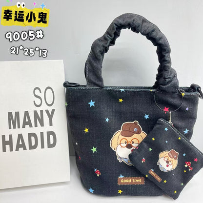 In-Stock New Small Cloth Bag Ins Cute Cartoon Women's Summer Cloth Bag Handbag Casual Tote Bag Upgrade