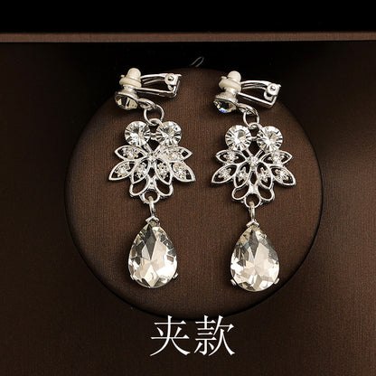 Korean Bride Necklace Earrings Two-piece Decorations Wedding Yarn Wedding Jewelry Wedding Accessories Dance Studio
