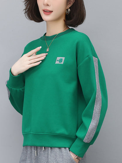 Round Neck Sweatshirt for Women 2024 Spring Small Hooded Sports Middle-Aged Mother Spring & Fall Tops Casual and Versatile