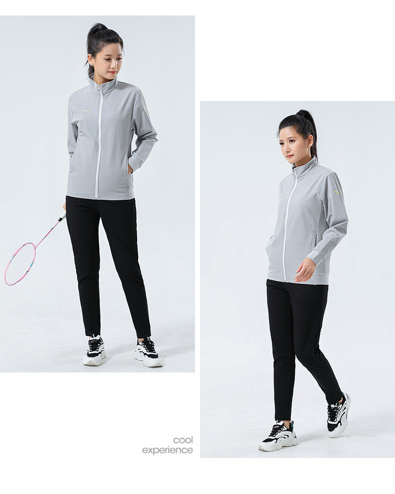 New Badminton Uniform Jacket Black and White Suit Men's and Women's Long-Sleeved Volleyball Uniform Table Tennis Uniform Competition Training Uniform