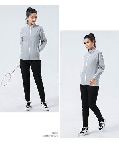 New Badminton Uniform Jacket Black and White Suit Men's and Women's Long-Sleeved Volleyball Uniform Table Tennis Uniform Competition Training Uniform