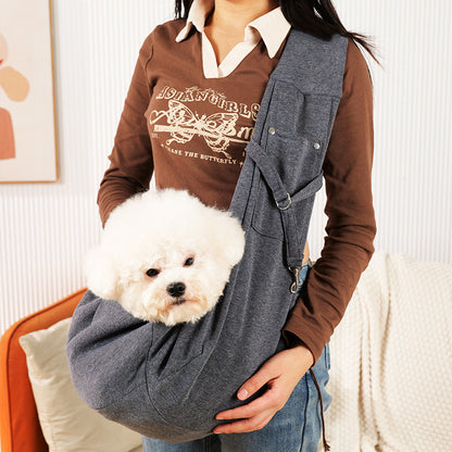 in stock new polyester pet diagonal bag with pocket capacity of 15kg inside out diagonal dog cat bag