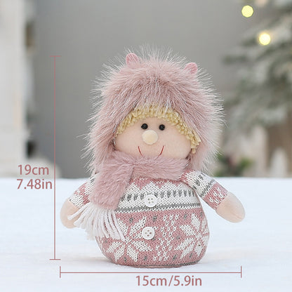 Cross Border Christmas Decorations Pink Antlers Doll Fabric Boys and Girls Doll Standing Doll Desktop Ornaments