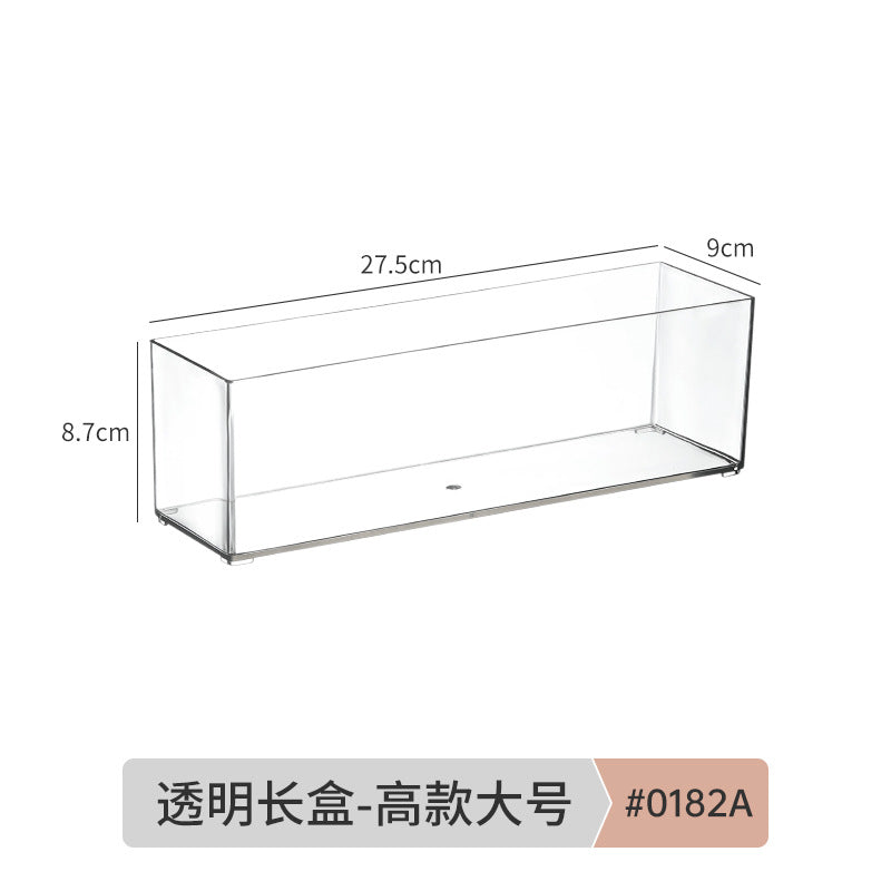 Storage Box PET Transparent Acrylic Rectangular Cosmetic Station Snack Kitchen Sundries Storage Box with Lid