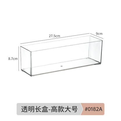 Storage Box PET Transparent Acrylic Rectangular Cosmetic Station Snack Kitchen Sundries Storage Box with Lid