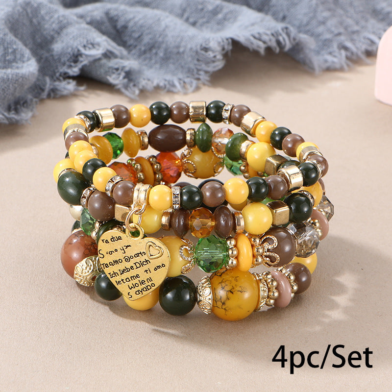 European and American Cross-Border Hot-Selling New Bohemian Bracelets Creative Tassel Multi-Layer Beaded Bracelets Fashion Jewelry