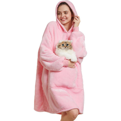 Amazon Hot Selling Autumn and Winter Flannel Double Layer Pajamas fleece-lined Warm Long Sleeve plus size Pet Bag Home Clothes