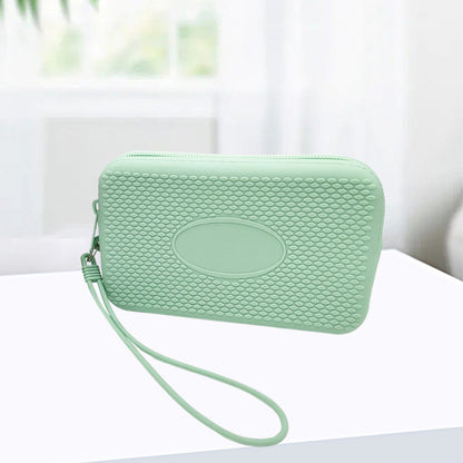 Silicone Square Small Travel Storage Bag with Handle, Customizable Logo, for Storing Miscellaneous Items, Toiletries, and Coins