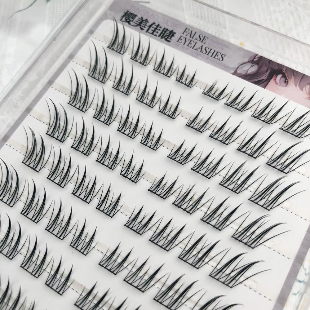 Yingmeijia Eyelashes Glue-Free Jade-Faced Little Fox False Eyelashes Ancient Style Natural Thick Oblique Segmented False Eyelashes Pure Desire